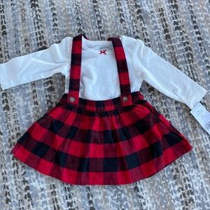 NWT.  Carter’s baby girl 3 month- red and black buffalo plaid 2 piece jumper.